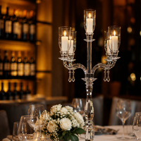 Candélabre en cristal à 7 bras pour mariage, décoration d'intérieur, soirée, centre de table de mariage en cristal à 5 bras