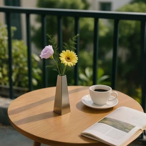 แจกันสแตนเลสสไตล์โมเดิร์น วาบิซาบิ สำหรับจัดดอกไม้แบบไฮโดรโปนิกส์ ตกแต่งบ้าน โรงแรม โต๊ะทำงาน ดีไซน์เรียบง่าย สวยงาม หรูหรา เหมาะเป็นของขวัญ - Product Image 6