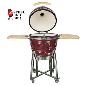SEB KAMADO/ACIER BBQ Gril en céramique de 21 pouces en gros <span class=keywords><strong>Barbecue</strong></span>/grande taille Joe Vin rouge Céramique Kamado Diamant - Product Image 3