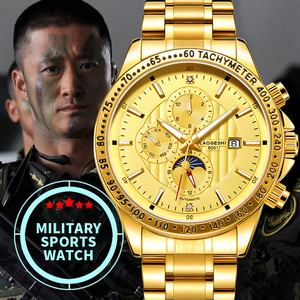 Montres résistantes à l'eau affaires rétro montre mécanique or acier inoxydable poignet luxe Sport hommes haute qualité montre en gros - Product Image 4