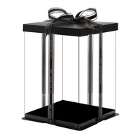 Boîte Cadeau Festive Haute et Transparente en PET Noir de 12 Pouces pour Gâteau de 10 Pouces, Idéale pour Emballage, Présentation et Transport de Gâteaux – Vente en Gros