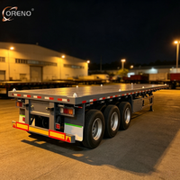 Semi-remorque à plateau plat à trois essieux de 60 tonnes pour le transport de machines surdimensionnées