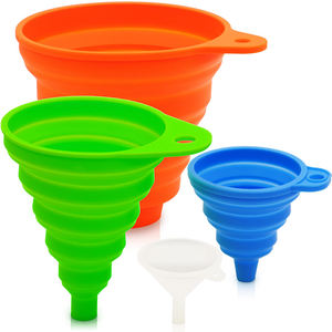 Funil de <span class=keywords><strong>silicone</strong></span> dobrável para cozinha, mini funil pequeno de qualidade alimentar, funil flexível para transferência de líquidos e pós - Product Image 3