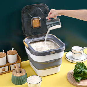 Sanga Wholesale Folding <b>Plastic</b> 5 Gallon Rice Storage Bucket for Kitchen - Product Image 2