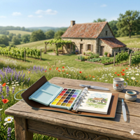 BOMEIJIA OEM et ODM – Kit de peinture aquarelle portable avec palette de voyage haut de gamme et papier aquarelle pour artistes