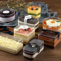 Transparent PET Plastic Square Round Boxes for Dessert Cake Packaging