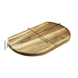 Handmade Acacia Wooden Bamboo Serving Tray Decorative Handles Custom Bamboo Bread Charcuterie <strong>Board</strong> Fruit Salad Cheese Platter - Product Image 6