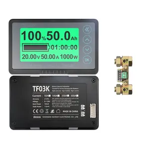 100A TF03K Coulomb Counter Meter Battery Capacity Indicator Voltage Current Display Lithium for Lead Acid Battery Detector 120V