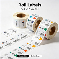 Rollo de Etiquetas Térmicas Impresas en Seda, Etiqueta de Embalaje, Etiqueta de Vinilo Personalizada Impermeable, Impresión de Etiquetas de Ropa Personalizadas