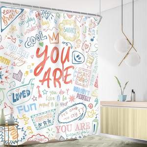 Cortina <span class=keywords><strong>de</strong></span> Ducha Moderna y Ecológica para Niños, 152.40cm X 182.88cm, Impermeable, <span class=keywords><strong>de</strong></span> Poliéster con 12 Ganchos - Decoración <span class=keywords><strong>de</strong></span> <span class=keywords><strong>Baño</strong></span> - Product Image 6