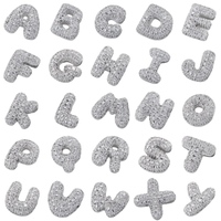 Jinyuan 18k Gold Plated Mini Bubble Letter Initial Charms Fashionable Diamond Pave with Zircon Made From Brass