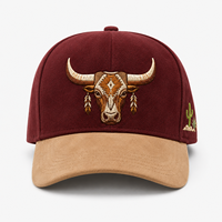 Casquette de baseball ToughRhino en daim, style rétro printemps-automne, avec logo brodé personnalisé, 5 panneaux, modèle A-Frame, fermeture Snapback