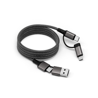 Cable Magnético 4 en 1 de 1M con Enrollamiento Automático, Cable de Datos Multirápido 3A 60W, USB-A Tipo-C para Accesorios de iPhone