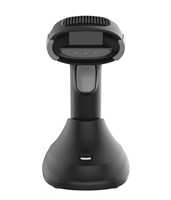 Lecteur de codes-barres 2D sans fil portable avec station de charge USB pour 200 lectures/secondes, portée jusqu'à 80 m - En stock