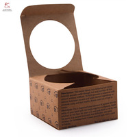 Bon marché prix boîte de papier kraft imprimé noir pliable boîte d'emballage d'expédition cadeau truffe tasse chouchou avec logo personnalisé