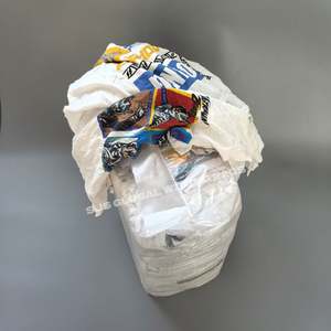 Trapos de limpieza industrial de algodón de alta calidad, trapos blancos de camiseta estampada para pre-limpieza, bolsa de trapos blancos de punto para limpieza, 1 lb - Product Image 1