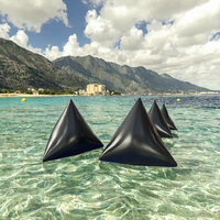 Bouée de natation gonflable noire en forme de pyramide, marqueur flottant en PVC pour piscine, lac, rivière, course aquatique