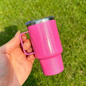Vasos de chupito de acero inoxidable mini aislados de 3 oz con asa, con logo personalizado, en colores macaron, para whisky, tequila, vodka - Product Image 3