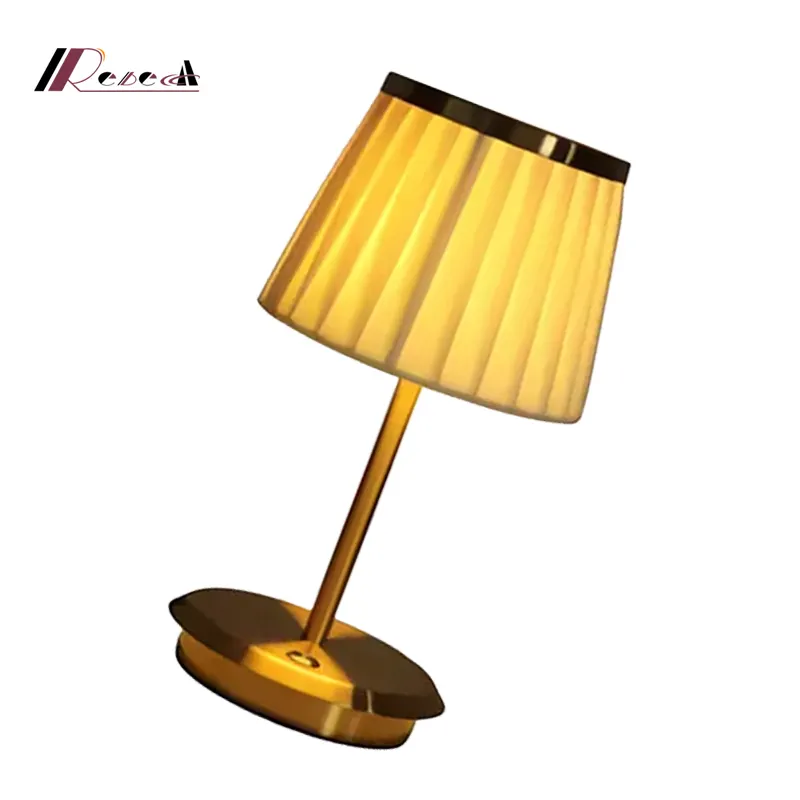 Ce&Rohs Waterproof Ip54Usb Rechargeable Cloth Cover Table Lamp Hotel Bedside Lamp Living Room Dining Room Lamp