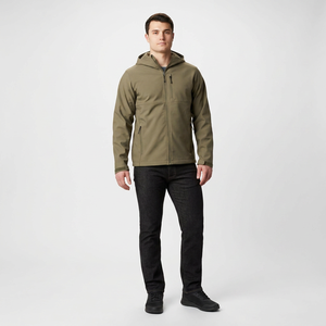 High Quality <b>Men's</b> Rain <b>Jacket</b> Custom Logo <b>Long</b> Sleeve Work Wear Hooded Windbreak Softshell Stand Front Placement Wholesale - Product Image 1