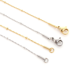 Chaîne en os de serpent, perles en acier inoxydable de 0,9 mm, chaîne claviculaire de 45 cm, collier unisexe, cadeau - Product Image 5