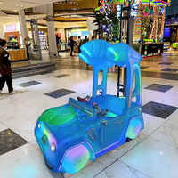 Matériel de moulage rotatif à 2 joueurs alimenté par batterie avec lumières pour parc d'attractions extérieur