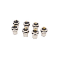 Panel trasero impermeable IP67 M12, montaje hembra, PCB, 2, 3, 4, 5, 6, 8, 12 Pines, conector chapado en oro