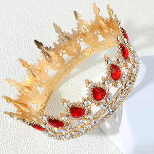 Decoración de boda, tiara redonda de novia barroca transfronteriza europea y americana, tiara de princesa de baile, accesorios de cumpleaños - Product Image 6