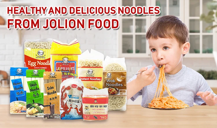 JOLION Wholesale bulk Japanese diet Instant Food Bag Packing OEM Brand Halal Dry Low Carb Udon Noodles