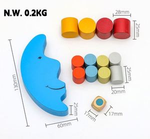 Jeu de blocs en bois à empiler Lune Bleue vacillante, jouet de construction DIY, puzzle sensoriel, jeu d'équilibre en tour pour enfant - Product Image 5
