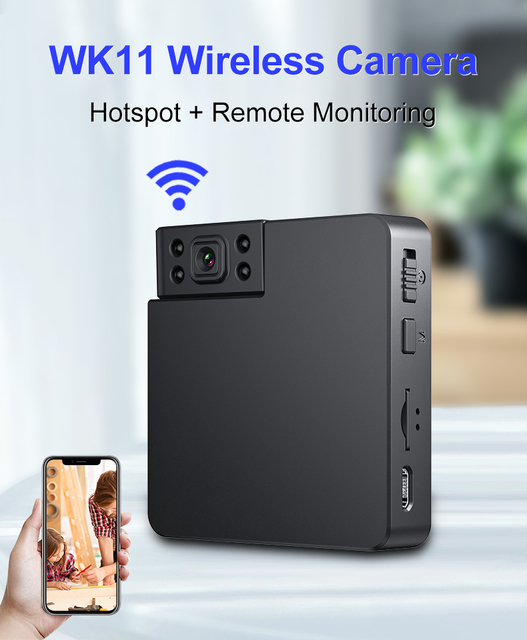 2025 WK11 Mini Wireless Security Camera 1080P Night Vision CMOS 50 Wide Angle Motion Activated SD Card