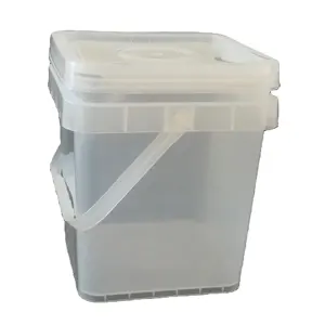 100% Mới PP Thực Phẩm Cấp Rõ Ràng Thùng Vuông Nhựa Trong Suốt Xô Cho Cookies Kẹo Với Nắp Xử Lý - Product Image 1