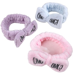 Conception personnalisée Bandeau Femmes Noeud Papillon Mode Lavage Visage <span class=keywords><strong>Beauté</strong></span> Yoga Bandeaux Élastiques pour Spa - Product Image 1