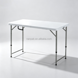 <span class=keywords><strong>Mesa</strong></span> Plegable Rectangular de Plástico de 4 Pies al por Mayor, Plegable por el Centro, Portátil, para Banquetes, Comedor, Alquiler para Bodas y Fiestas - Product Image 1