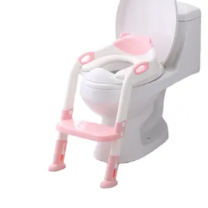 Foldable रंगीन बच्चों शौचालय सीट पोर्टेबल पॉटी नरम कुर्सी बच्चे प्रशिक्षण शौचालय 1-7 साल के लिए कदम
