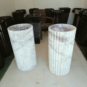Hotel Freestanding Pedestal Sink Marble Design <b>Round</b> Modern Hand Wash <b>Basin</b> Column Bathroom Wash <b>Basin</b> for Luxury - Product Image 2