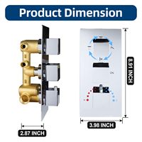 Vanne de dérivation de douche thermostatique 4 sorties 3 poignées de contrôle Vanne de mélange de douche
