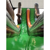 Parcours d'obstacles gonflable Jurassic de 66 pieds, château gonflable à thème dinosaure pour usage humide et sec avec toboggan pour enfants, idéal pour parcs aquatiques et fêtes