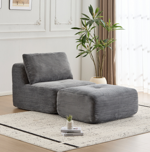 Gris + Velours côtelé + 1 place