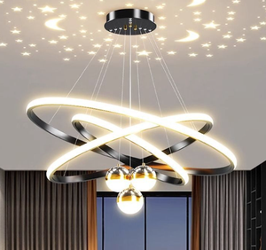 Lámparas Colgantes LED Modernas de Lujo con Diseño de Cielo Estrellado, Proyección de Aluminio, Lámparas de Techo para Interiores, Instalación Profesional - Product Image 1