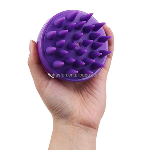 New Wet Dry Dandruff Removal Silicone Head Massager Hair Brush <b>Shampoo</b> Brush Head Scalp Massager With <b>Dispenser</b> - Product Image 5