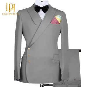 Ensemble <span class=keywords><strong>Costume</strong></span> d'Affaires Deux Pièces Slim Fit pour Homme, Nouveau Design, Veste Droite à Boutonnage Simple et <span class=keywords><strong>Pantalon</strong></span> à Fermeture Éclair, Idéal pour Bureau et Mariage - Product Image 5