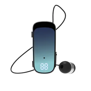 Mini Bluetooth tai nghe K65 Tai nghe không dây trong hoa sen có thể thu vào Lavalier Clip Tai nghe tai đơn rảnh tay với dây