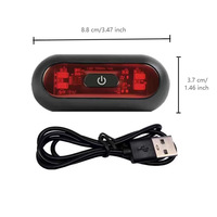 Feu arrière de casque de moto à LED étanche rechargeable par USB avec fonction stroboscopique pour la conduite nocturne