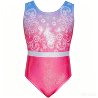 Maillot de Danza sin Mangas con Estampado de Estrellas Arcoíris para Niñas, con Cintura Elástica para Entrenamiento