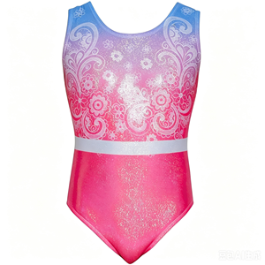 Maillot de Danza sin Mangas con Estampado de Estrellas Arcoíris para Niñas, con Cintura Elástica para Entrenamiento - Product Image 1