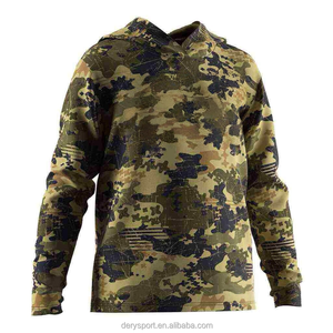 공장 직판매 도매 UV 보호 남성 성능 카모 낚시 셔츠 UPF50 긴 소매 후드 낚시 셔츠 - Product Image 1