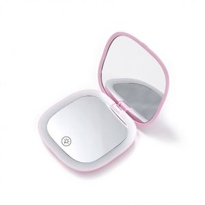 Mini <b>Compact</b> Led Makeup <b>Mirror</b> With Light 5X Magnifying Small Pocket Portable Travel Pink Black Foldable Cosmetic Vanity <b>Mirrors</b> - Product Image 6