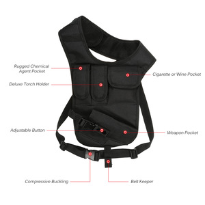 Waterproof Nylon Zipper Closure Multi Pocket Outdoor Sports <b>Chest</b> Underarm Gear <b>Storage</b> Hanging Strap Pouch - Product Image 2