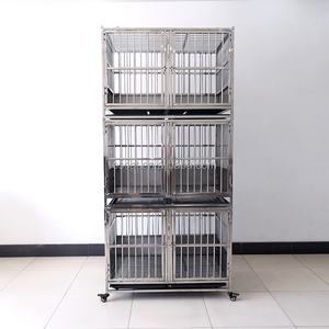 OSCAT yeni üç katmanlı katlanabilir paslanmaz çelik köpek ve Pet kafesleri veteriner araçları ekipman - Product Image 3